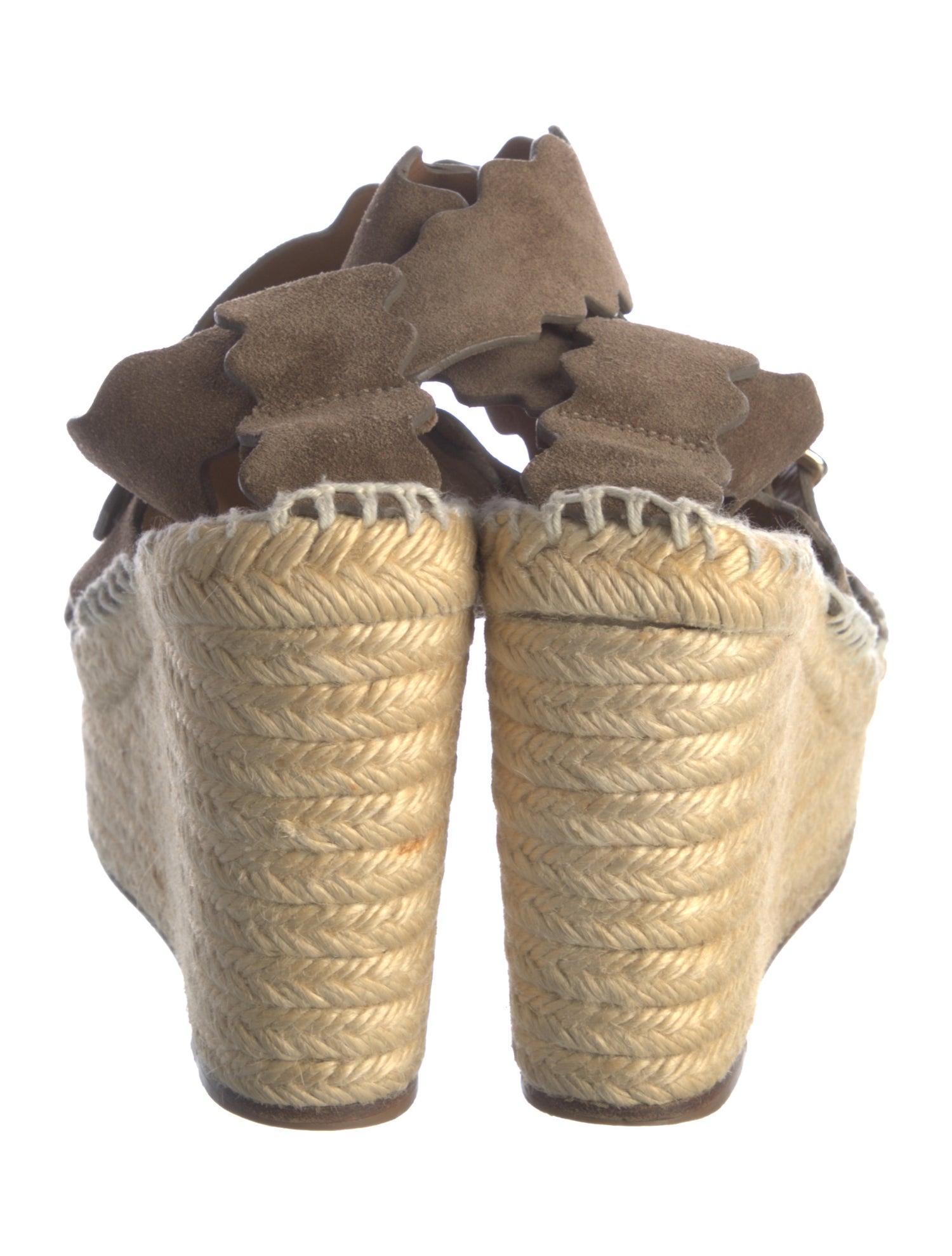 Chloé Suede Whipstitch Trim Espadrilles